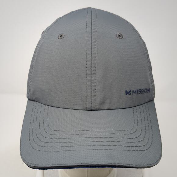 Mission Strapback Hat Gray One Size Adjustable Vent Holes Outdoor - Picture 2 of 9